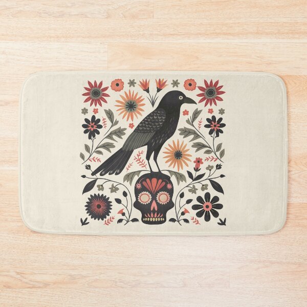 Item preview, Scandinavian Folk Art, Raven Standing On a Skull designed and sold by xiao xuans.