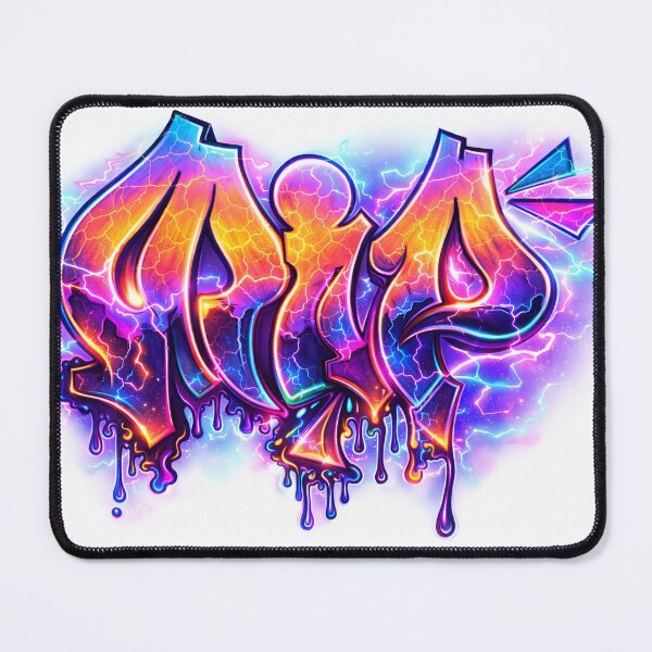 Item preview, RIP – Neon Graffiti Drip Lettering with Electric Glow designed and sold by NeonSpiritArt.