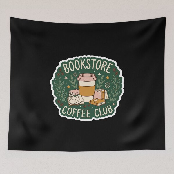 Item preview, Cozy Bookstore Coffee Club Sticker  designed and sold by Sketchlegacy.
