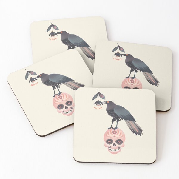 Item preview, Scandinavian Folk Art, Raven Standing On a Skull designed and sold by xiao xuans.