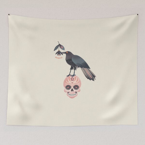 Item preview, Scandinavian Folk Art, Raven Standing On a Skull designed and sold by xiao xuans.