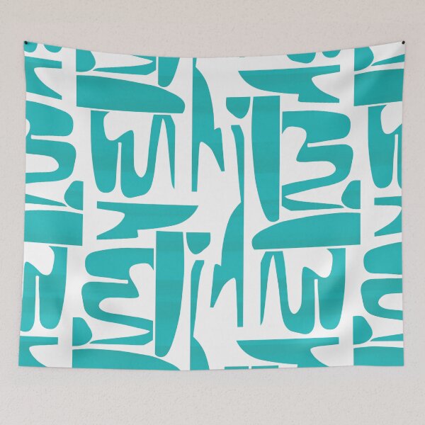 Item preview, Turquoise Organic Shapes Pattern designed and sold by imaniko.