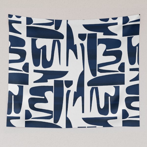Item preview, Navy Organic Shapes Pattern designed and sold by imaniko.