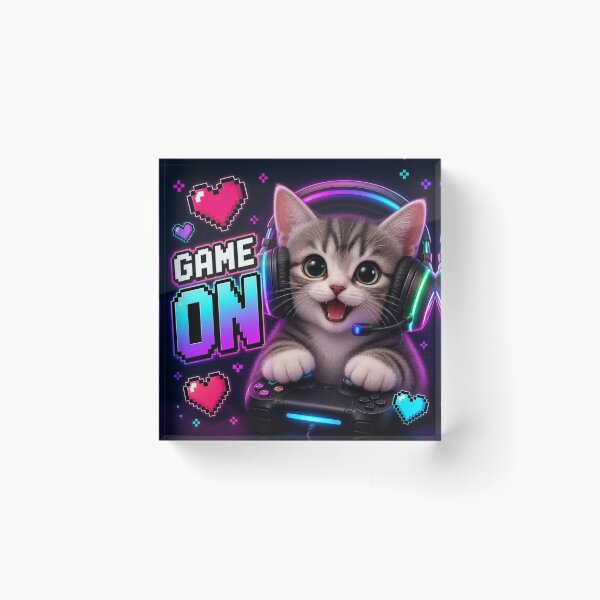 Item preview, Game On Kitty Gaming Sticker designed and sold by Stylestickers55.