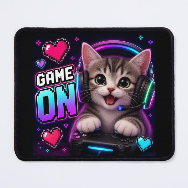 Item preview, Game On Kitty Gaming Sticker designed and sold by Stylestickers55.