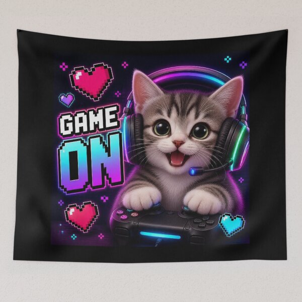 Item preview, Game On Kitty Gaming Sticker designed and sold by Stylestickers55.