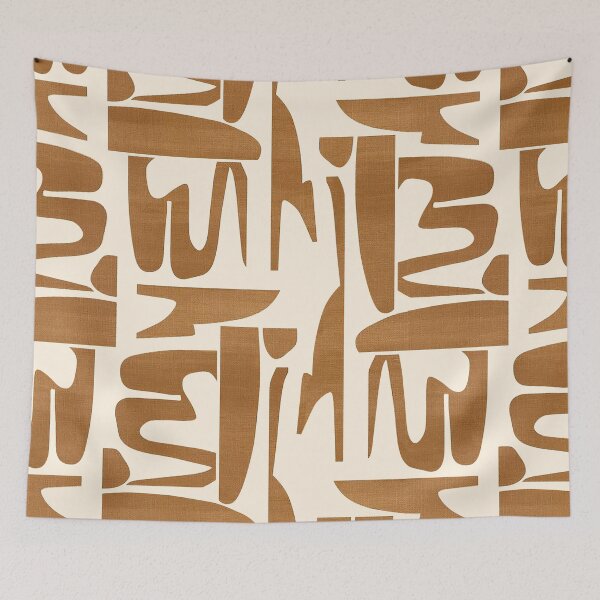 Item preview, Warm Tan Organic Shapes Pattern designed and sold by imaniko.