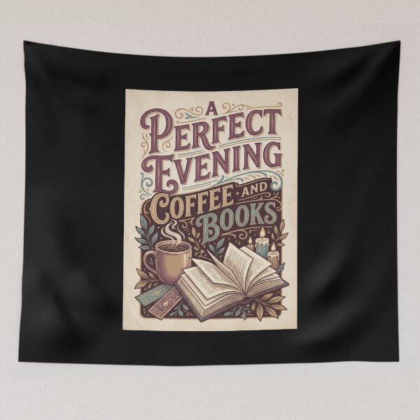 Item preview, A Perfect Evening Coffee and Books Poster  designed and sold by Sketchlegacy.