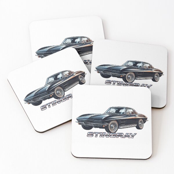 Item preview, C2 Stingray Classic Black Coupe Side Pipes Chrome Script designed and sold by Off-Road-Zone.