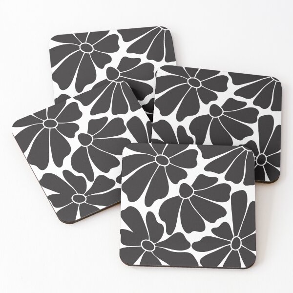 Item preview, Black Daisy Floral Pattern designed and sold by imaniko.