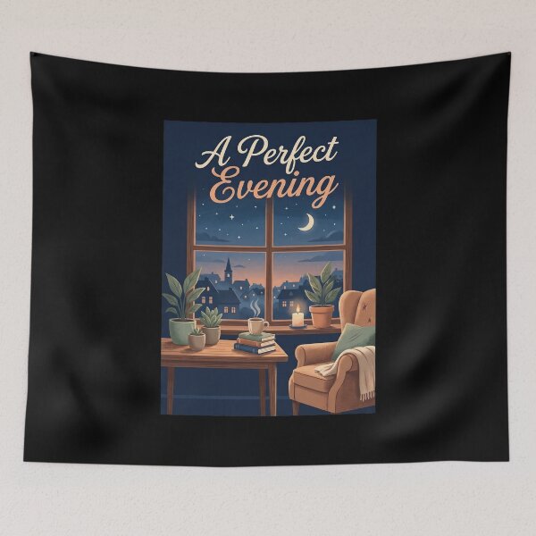 Item preview, A Perfect Evening Cozy Reading Nook Poster designed and sold by Sketchlegacy.