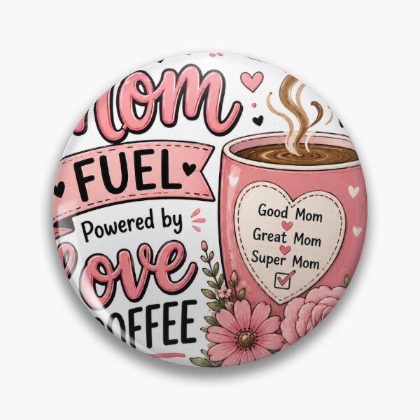 Item preview, Mom Fuel Sticker | Powered by Love & Coffee Cute Floral Mom Gift designed and sold by happyhub786.