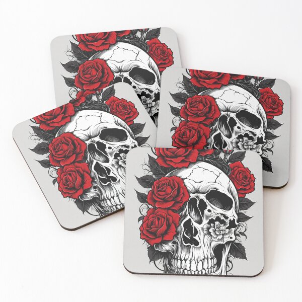 Item preview, Dark Romantic Skull With Roses designed and sold by GoochyMan Designs.