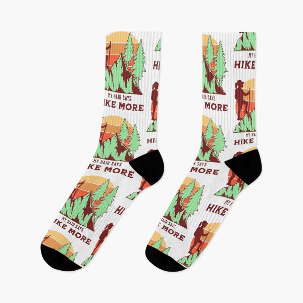 Item preview, My Hair Says Hike More Female Hiking designed and sold by PrintSparkDesigns.