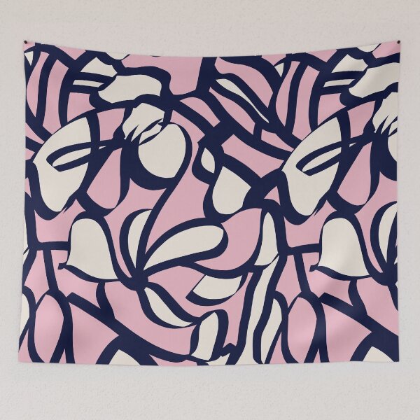 Item preview, Blush Pink Floral Line Art designed and sold by imaniko.