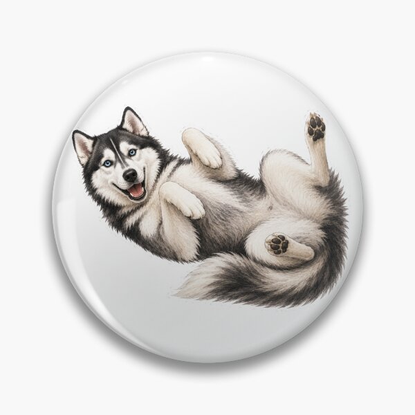 Item preview, Grey Fluffy Husky Belly Up designed and sold by RealEqEdit.