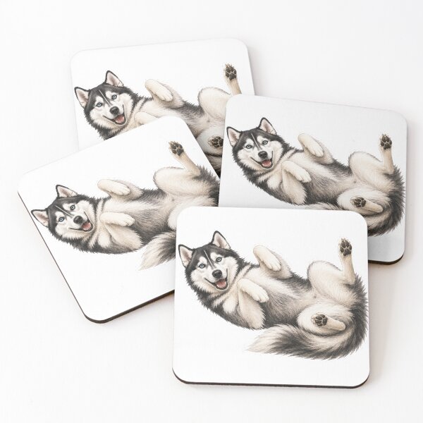 Item preview, Grey Fluffy Husky Belly Up designed and sold by RealEqEdit.