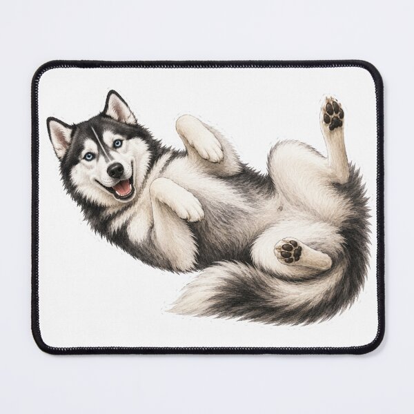 Item preview, Grey Fluffy Husky Belly Up designed and sold by RealEqEdit.