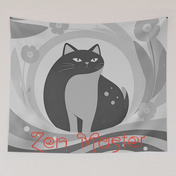 Item preview, Black Fat Cat (text: Zen Master) designed and sold by WeaveSphere.