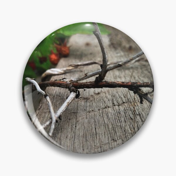 Item preview, Nature photography. Rustic Wooden Board with Dry Twigs and Green Raspberry Leaves. designed and sold by Sky-99.