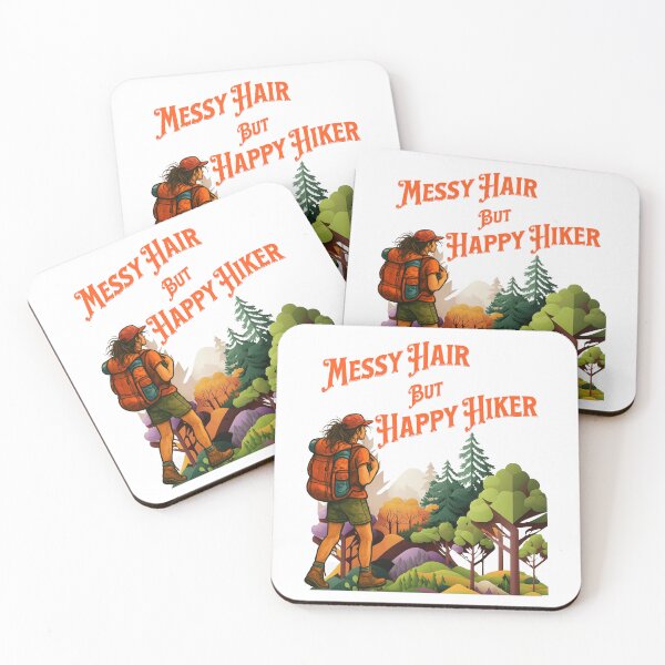 Item preview, Messy Hair But Happy Hiker Female Hiking designed and sold by PrintSparkDesigns.
