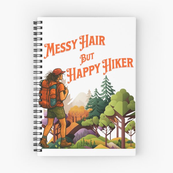Item preview, Messy Hair But Happy Hiker Female Hiking designed and sold by PrintSparkDesigns.