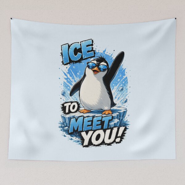 Item preview, Ice to Meet You Funny Penguin designed and sold by BagFactoryUK.