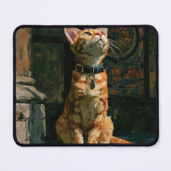 Item preview, Calico Tabby Cat Sitting by Ornate Stone Archway Vintage Street Art designed and sold by Drissakembili.