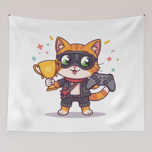 Item preview, Cat Powered Gaming Sticker designed and sold by Stylestickers55.