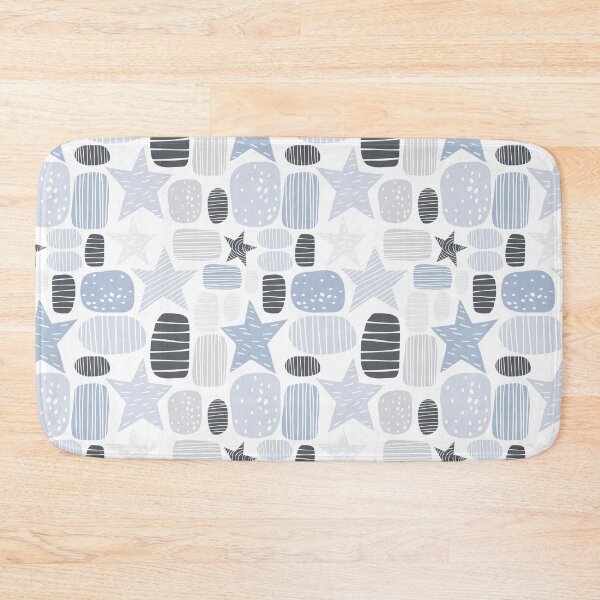 Item preview, Blue Grey Star Doodle Pattern Cute Scandinavian Kids Nursery designed and sold by Zaya_art.