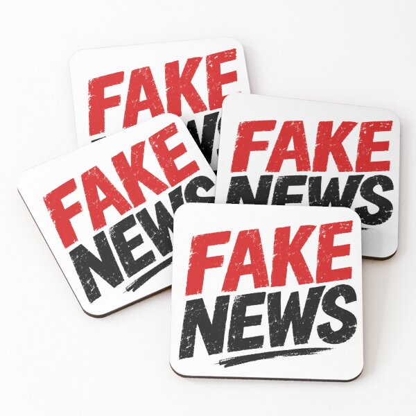 Item preview, "Fake News" Bold Stamp-Style Red & Black Distressed Typography designed and sold by BuckaBaby.
