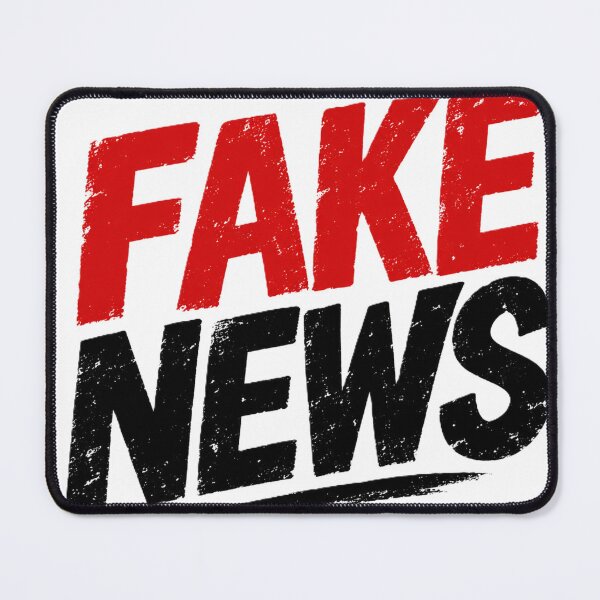 Item preview, "Fake News" Bold Stamp-Style Red & Black Distressed Typography designed and sold by BuckaBaby.