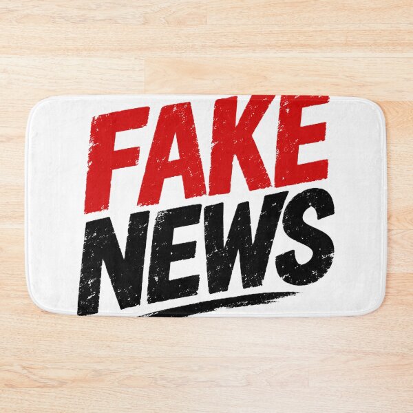 Item preview, "Fake News" Bold Stamp-Style Red & Black Distressed Typography designed and sold by BuckaBaby.