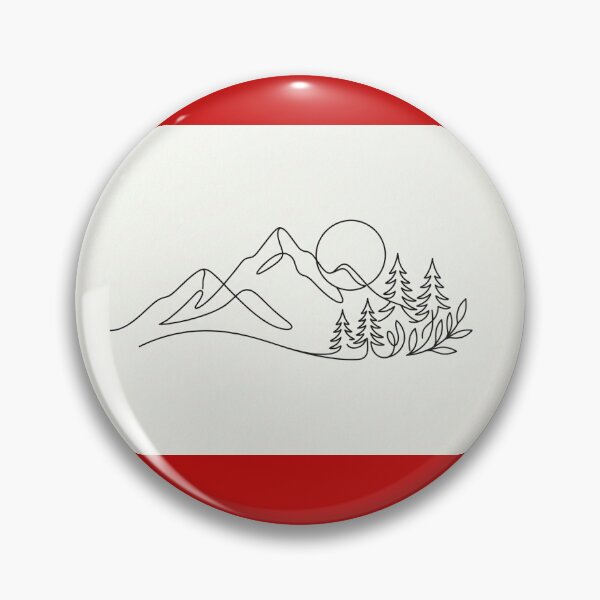 Item preview, Mountain Serenity Line Art – Minimalist Nature Landscape with Pine Forest & Rising Sun designed and sold by FAZ-DESIGNS.
