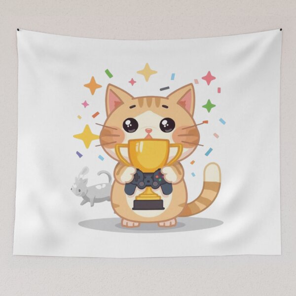 Item preview, Cat Powered Gaming Sticker designed and sold by Stylestickers55.