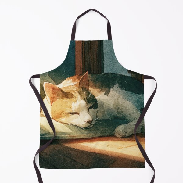 Item preview, One Sleepy White Cat Curled Up Comfortably, Soft Cozy Pastel Art designed and sold by Drissakembili.