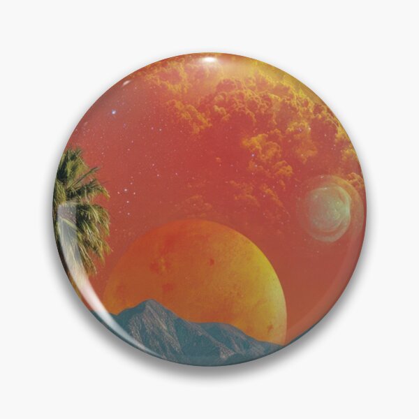 Item preview, Retro Surrealism Oasis Palm Trees Cosmic Mountains designed and sold by Mauswohn.