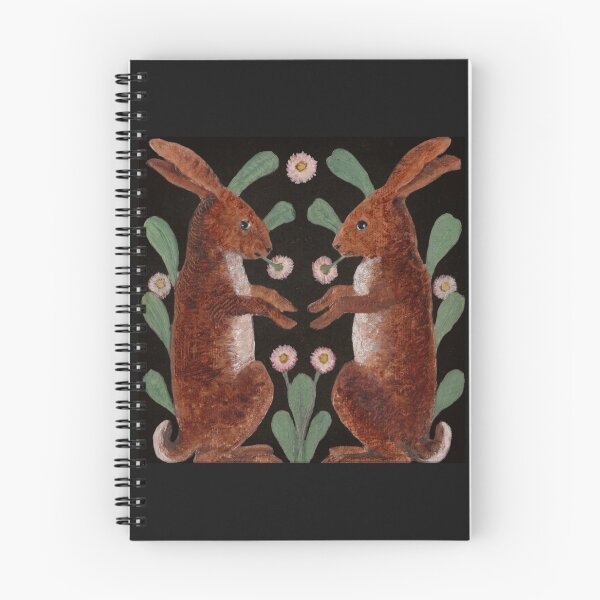 Item preview, Two Hares | Whimsical vintage bunny rabbit botanical decorative illustration designed and sold by celeste-archive.