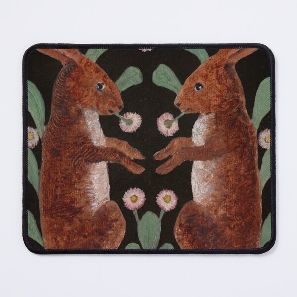 Item preview, Two Hares | Whimsical vintage bunny rabbit botanical decorative illustration designed and sold by celeste-archive.
