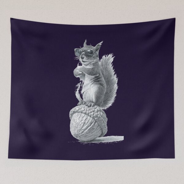 Item preview, Vintage Pencil Squirrel on Acorn designed and sold by ARTWORKPIXELS.