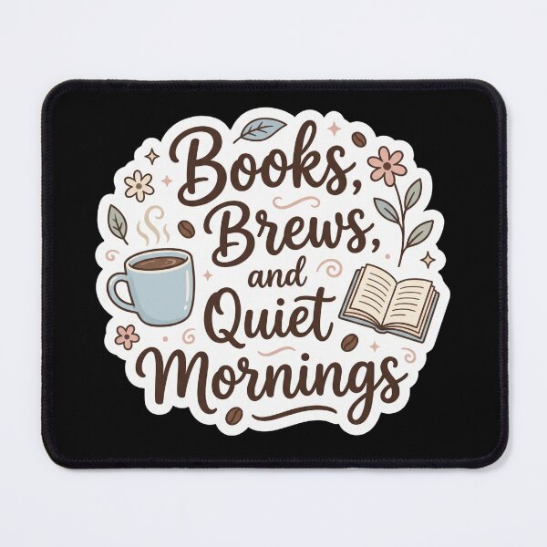 Item preview, Books Brews and Quiet Mornings Sticker  designed and sold by Sketchlegacy.