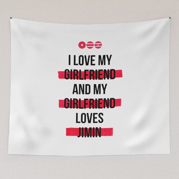 Item preview, JIMIN - I love my girlfriend and my girlfriend loves Jimin T-Shirt designed and sold by YOSHFRIDAYS.