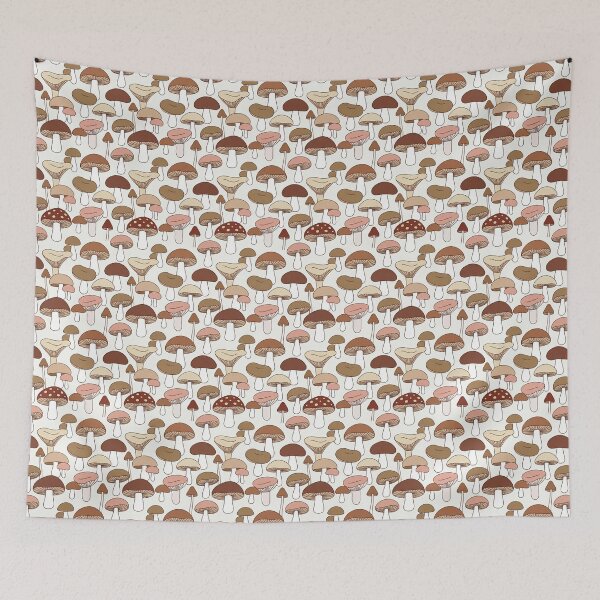 Item preview, Mushroom Pattern Earthy Brown Cottagecore Botanical Forest designed and sold by Zaya_art.