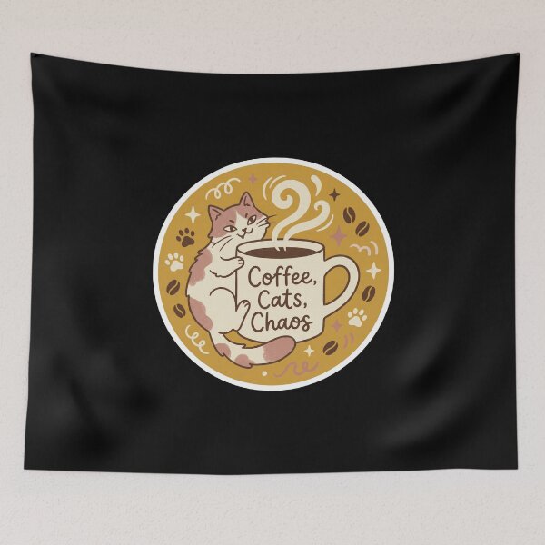 Item preview, Coffee Cats Chaos Cat Lover Sticker  designed and sold by Sketchlegacy.