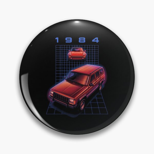 Item preview, 1981 Cherokee With 911 Retro Synthwave Grid Red Classic Sports Car designed and sold by Off-Road-Zone.