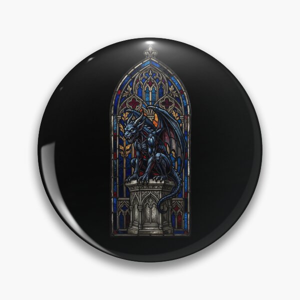 Item preview, Blue Guardian Dragon — Gothic Cathedral Stained Glass designed and sold by David Mateo ArtWorks.