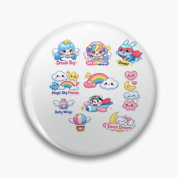 Item preview, Dreamy Kawaii Adventure: Pastel Magic & Sky Friends Sticker Set designed and sold by Girishaprasa.
