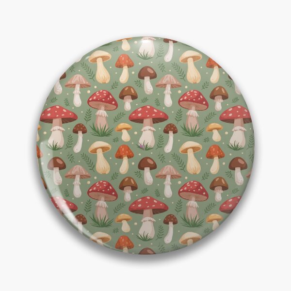 Item preview, Cottagecore Mushroom Forest Pattern Sage Green Botanical Whimsical designed and sold by Zaya_art.