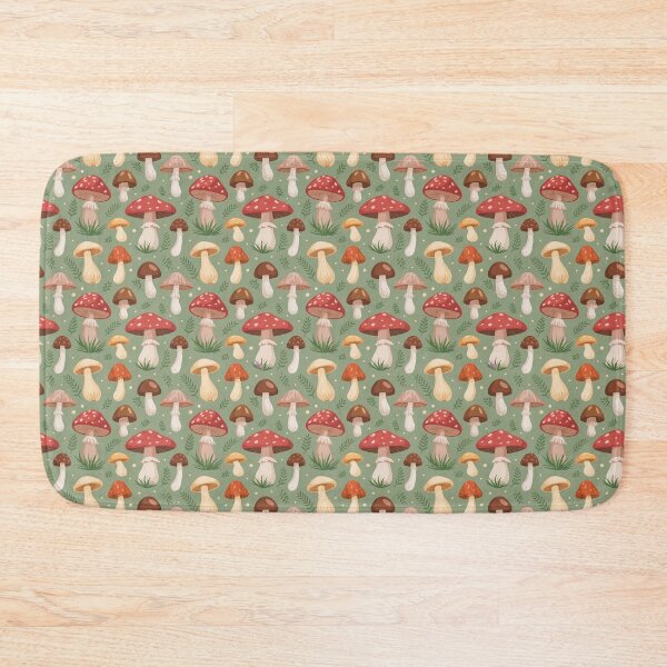 Item preview, Cottagecore Mushroom Forest Pattern Sage Green Botanical Whimsical designed and sold by Zaya_art.