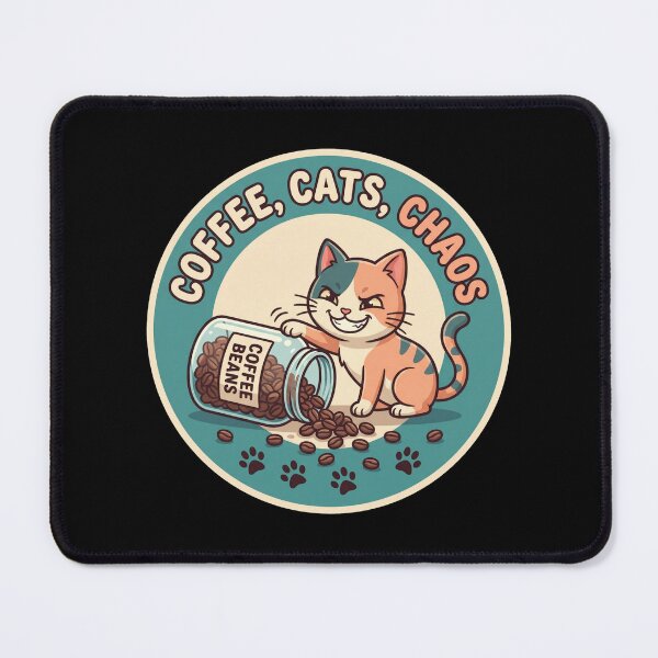 Item preview, Coffee Beans and Cat Chaos Sticker  designed and sold by Sketchlegacy.